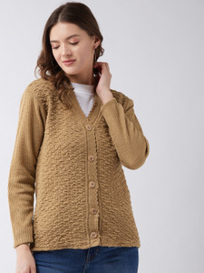 pivl woven v neck casual women beige sweater