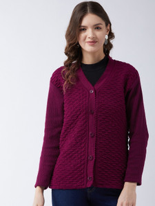 pivl woven v neck casual women purple sweater