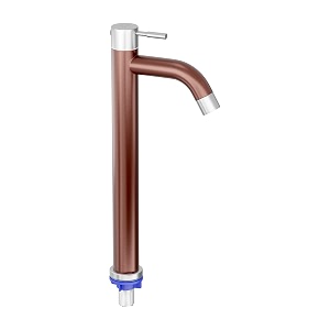 pixaflo florent ss-304 extended tall body pillar cock 1234 tap for wash basin stainless steel chocolate gold