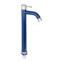 Pixaflo Florent SS-304 Extended Tall Body Pillar Cock 12" Tap for Wash Basin, Stainless Steel (Cobalt Blue)