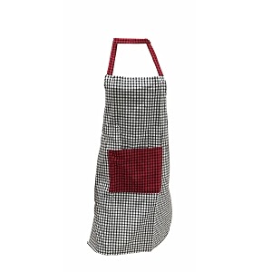 pixel home  cotton kitchen apron with neck strap and ties with centre pocket pack of 1