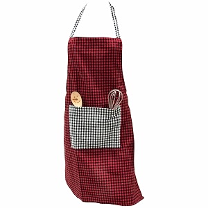 pixel home  cotton kitchen apron with neck strap and ties with centre pocket pack of 1