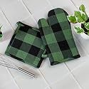 PIXEL HOME DECOR Thick Padded Heat Resistant Oven Glove with Pot Holder Mint Green