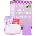 Pixie Soft Menstrual Cup - Ranked 1 for Most Comfortable Reusable Period Cup - Buy One We Give One - Includes Ebook Guide, Cleaning Wipes, Lube, &amp; Storage Bag - Tampon and Pad Alternative