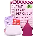 Pixie Soft Menstrual Cup - Ranked 1 for Most Comfortable Reusable Period Cup - Buy One We Give One - Includes Ebook Guide, Cleaning Wipes, Lube, &amp; Storage Bag - Tampon and Pad Alternative