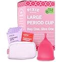 Pixie Soft Menstrual Cup - Ranked 1 for Most Comfortable Reusable Period Cup - Buy One We Give One - Includes Ebook Guide, Cleaning Wipes, Lube, & Storage Bag - Tampon and Pad Alternative