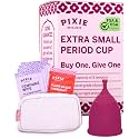 Pixie Soft Menstrual Cup - Ranked 1 for Most Comfortable Reusable Period Cup - Buy One We Give One - Includes Ebook Guide, Cleaning Wipes, Lube, & Storage Bag - Tampon and Pad Alternative