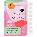 Pixie Hydrocolloid Pimple Patches for Face - Invisible Blemish Patches with Salicylic Acid, Vitamin C, Tea Tree Oil & Niacinamide - Ultra-Thin Cosmetic Spot Patches (8 & 12mm, 72 count)