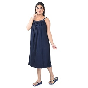 Piyalis Creation Womens Dark Blue Sleeveless Pure