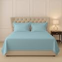 Pizuna 100% Cotton Queen Size Bedsheet 5 Feet, 400 Thread Count Long Staple Cotton Bed Sheet Queen Size 90x110 Inch with 2 Pillow Covers, Light Lilac Bedsheet for Queen Size Bed (Cotton Bedsheet)