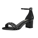 PIZZ ANNU Women's Low Block Chunky Heels Sandals Comfortable Open Toe Ankle Strap Party Dress Pump Shoes Strappy Buckle Heeled Sandal with 2 Inches Tall Thick Heel Design