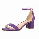 PIZZ ANNU Women's Low Block Chunky Heels Sandals Comfortable Open Toe Ankle Strap Party Dress Pump Shoes Strappy Buckle Heeled Sandal with 2 Inches Tall Thick Heel Design