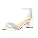 PIZZ ANNU Women's Low Block Chunky Heels Sandals Comfortable Open Toe Ankle Strap Party Dress Pump Shoes Strappy Buckle Heeled Sandal with 2 Inches Tall Thick Heel Design