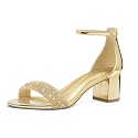 PIZZ ANNU Women's Low Block Chunky Heels Sandals Comfortable Open Toe Ankle Strap Party Dress Pump Shoes Strappy Buckle Heeled Sandal with 2 Inches Tall Thick Heel Design