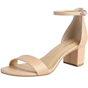 PIZZ ANNU Women's Low Block Chunky Heels Sandals Comfortable Open Toe Ankle Strap Party Dress Pump Shoes Strappy Buckle Heeled Sandal with 2 Inches Tall Thick Heel Design