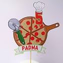 Pizza Cake Topper – Fun Food Theme Birthday Decoration | Customizable with Any Age or Name