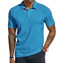 PJ PAUL JONES Mens Polo Shirts Short Sleeve Textured Knit Polos