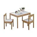 PJ Wood - 3 Piece Kids Wooden Table and Chairs Set - Dry Erase Top