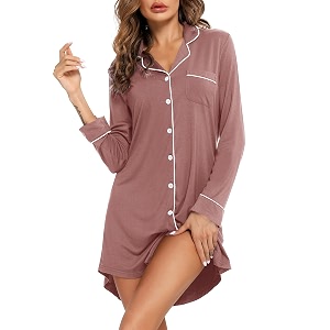 Pjmlifecoco Nightgown for Women Button Down Sleepshirt