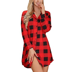 Pjmlifecoco Nightgown for Women Button Down Sleepshirt