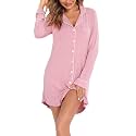 Pjmlifecoco Nightgown for Women Button Down Sleepshirt
