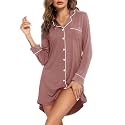 Pjmlifecoco Nightgown for Women Button Down Sleepshirt