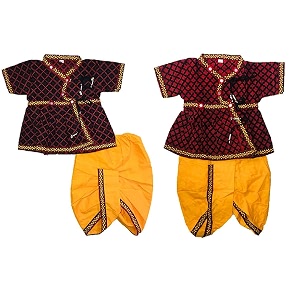 pk hub baby boys kids printed traditional cotton ethnic wear kurta with dhoti set combo of 2