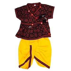 pk hub baby boys kids printed traditional cotton ethnic wear kurta with dhoti set combo of 2