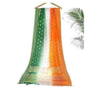 pk hub jaipuri rajasthani women39s art silk bandhej bandhani dupattas for women and girls tiranga - 1
