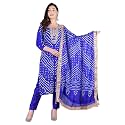 PK HUB Women's Bandhani Art Silk Unstitched Dress Material – Traditional Bandhej Print with Gota Patti Work Suit Set for Festive &amp; Ethnic Wear