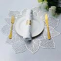 Curated Cart Dinning Table Mat Set of 2|Placemats Table Mat PVC Material|Waterproof, Heat Resistant |Round Dining Table for Kitchen, Events &amp; Home Décor- (Silver)