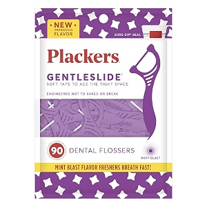 plackers 3 in 1 dental floss picks 100 pcs mint flavored flosser with tongue cleaner and toothpick for fresh breath and healthy gums