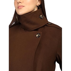 plagg wool trench coat for women winter wear with belt