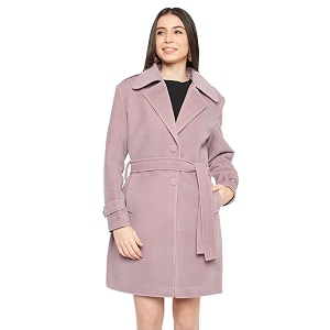 plagg wool trench coat for women winter wear with belt
