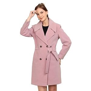 plagg wool trench coat for women winter wear with belt