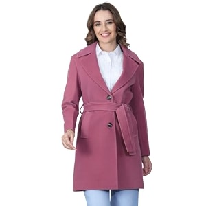 plagg wool trench coat for women winter wear with belt