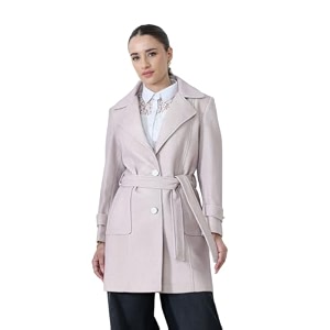 plagg wool trench coat for women winter wear with belt