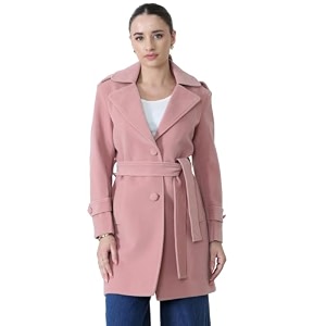 plagg wool trench coat for women winter wear with belt