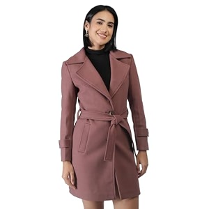 plagg wool trench coat for women winter wear with belt