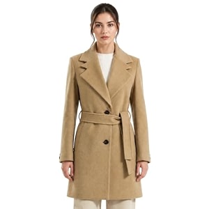 plagg wool trench coat for women winter wear with belt