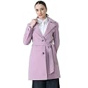 PLAGG Wool Trench Coat for Women Winter Wear With Belt