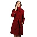 PLAGG Wool Trench Coat for Women Winter Wear With Belt