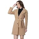 PLAGG Wool Trench Coat for Women Winter Wear With Belt