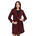PLAGG Wool Trench Coat for Women Winter Wear With Belt
