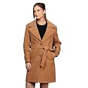 PLAGG Wool Trench Coat for Women Winter Wear With Belt