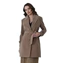 PLAGG Wool Trench Coat for Women Winter Wear With Belt