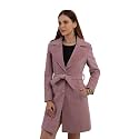 PLAGG Wool Trench Coat for Women Winter Wear With Belt