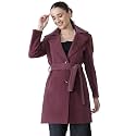 PLAGG Wool Trench Coat for Women Winter Wear With Belt