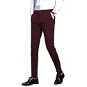 PlaidampPlain Men39s Stretch Dress Pants Slim Fit