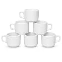 Plain Glossy Finish Ceramic Tea &amp; Coffee Cup 125 ml | Bone Ash Free Ceramic Mug | Microwave &amp; Dishwasher Safe Coffee Mug | Aesthetic Cup for Home, Office &amp; Café | Ivory White Set of 6